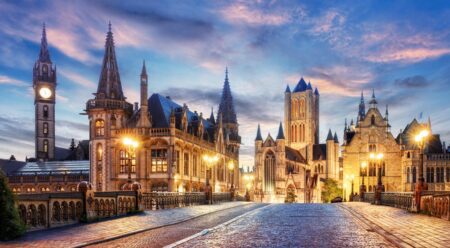 Ghent at sunset iStock 1389624800