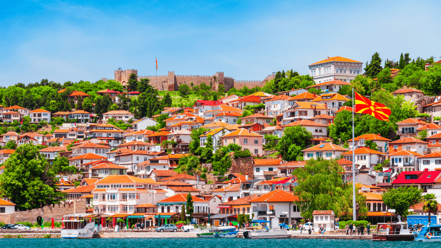 Lake Ohrid and Ohrid City Macedonia Photo Credit Andrey X. via Canva Pro