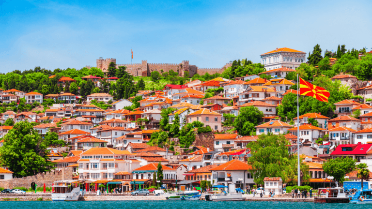 Lake Ohrid and Ohrid City Macedonia Photo Credit Andrey X. via Canva Pro