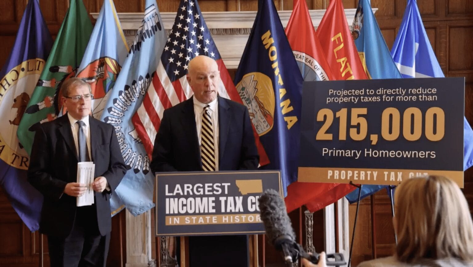 Montana Senate Committee Rejects Gianforte’s Tax Cut Bills gianforte presser with norquist 2025 01 30