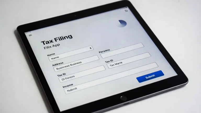Nigeria Corporate Income Tax Reform: A Win for Small Business Close-up of a digital tablet showing a simple tax filing app interface